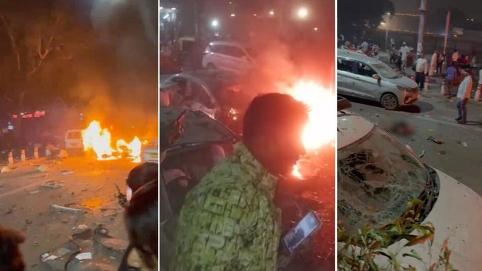 दिल्ली लाल किला मेट्रो स्टेशन गेट नंबर 1 के पास भीषण विस्फोट, कई मौतें